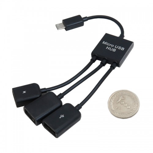 کابل هاب میکرو Otg Usb سه پورت