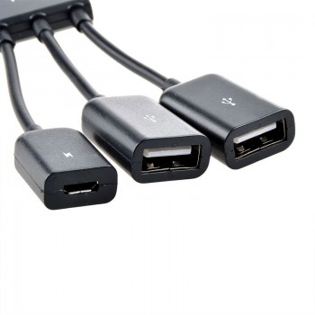 کابل هاب میکرو OTG USB سه پورت