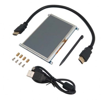نمایشگر LCD فول کالر 5 اینچ دارای تاچ مقاومتی و ورودی HDMI محصول Waveshare 