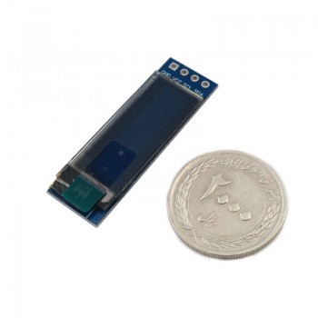 ماژول نمایشگر OLED تک رنگ 0.91 اینچ دارای ارتباط I2C و چیپ درایور SSD1306