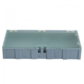 باکس پلاستیکی درب دار مناسب برای نگه داری قطعات الکترونیکی دارای ابعاد 22mmX63mmX125mm