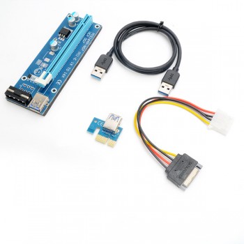 رایزر کارت گرافیک PCIE 1X به PCIE 16X دارای کابل رابط USB3.0 و سوکت پاور 4 پین