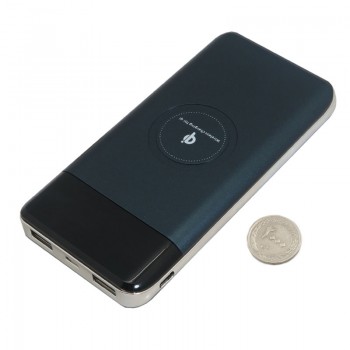 کیت پاور بانک دارای دو خروجی 2A USB و قابلیت شارژ وایرلس