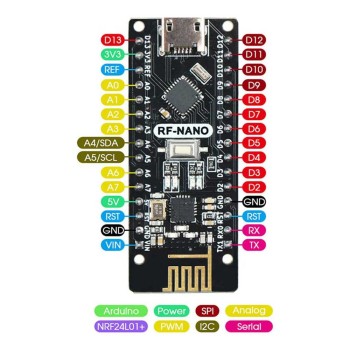 برد آردوینو نانو Nano RF وایرلس مدل CH340G با ماژول NRF24L01