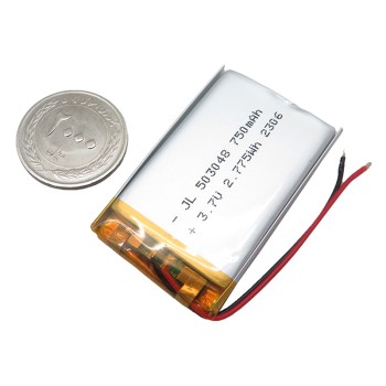 باتری لیتیوم پلیمر 3.7v ظرفیت 750mAh