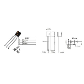 ترانزیستور BC547 نوع NPN پکیج TO-92 - بسته 5 عددی ترانزیستور BC547 نوع NPN پکیج TO-92 - بسته 5 عددی