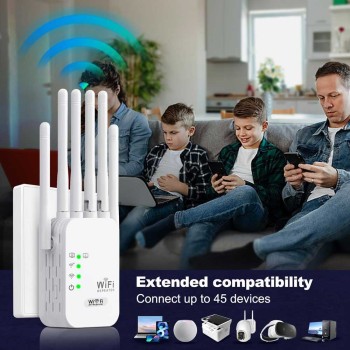 تقویت کننده وای فای Wifi Repeater با 6 آنتن تقویت کننده وای فای Wifi Repeater با 6 آنتن