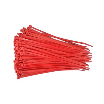 بست کمربندی - Ty-Rap قرمز سایز 4x200 میلی متر - بسته 25 عددی