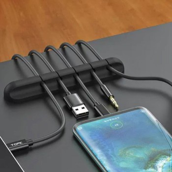 نگهدارنده کابل سیلیکونی چسبی 5 حفره مشکی