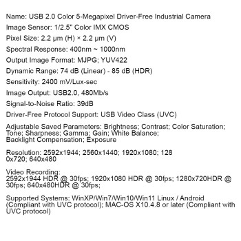 دوربین میکروسکوپی مدل XW-500 دارای رزولوشن 5 مگاپیکسل و ارتباط USB