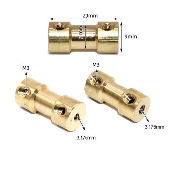 کوپلینگ برنجی 3.17 به 3.17 میلی متر مناسب دستگاه های CNC