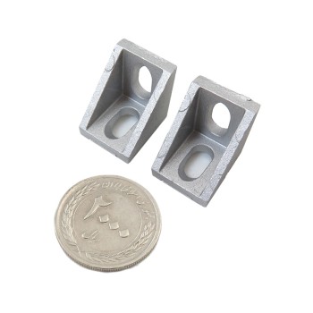 براکت نبشی 90 درجه آلومینیومی پروفیل مهندسی سایز 20 × 20 میلی متر - بسته 2 عددی