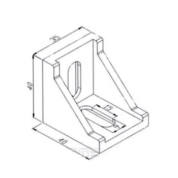 براکت نبشی 90 درجه 40x40