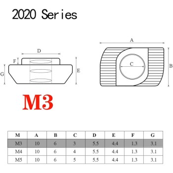 مهره تی M3-20 بسته 10 تایی 