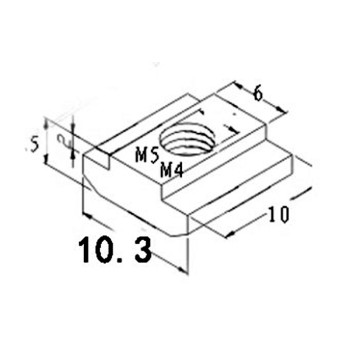 بسته 10 تایی مهره تی مربعی مناسب برای اتصال پروفیل های آلومینیومی مهندسی مدل M4-20