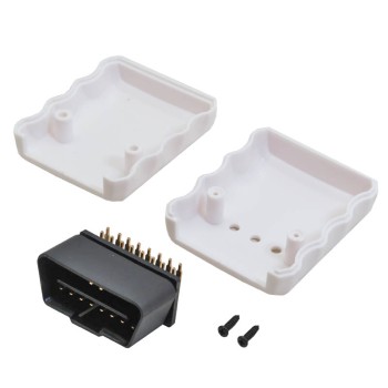 باکس پلاستیکی دستگاه OBD2 خودرو با رابط اتصال 16pin خمیده 90 درجه