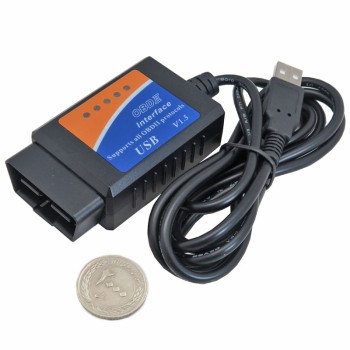 رابط و اسکنر OBD2 خودرو ELM327 با ارتباط USB