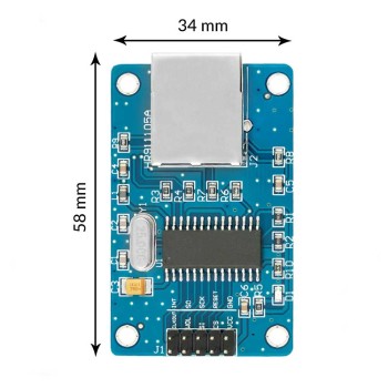ماژول اترنت ENC28J60 با رابط SPI و خروجی LAN با سرعت 10Mbps