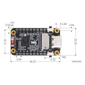 برد توسعه ESP32 C6 با نمایشگر LCD 1.47 اینچ و چراغ‌ RGB