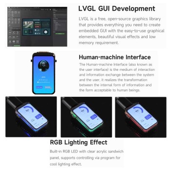برد توسعه ESP32 C6 با نمایشگر LCD 1.47 اینچ و چراغ‌ RGB