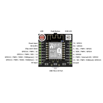 برد توسعه Witty Cloud با وای فای ESP8266 و LDR