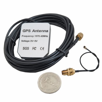 آنتن اکتیو GPS دارای سوکت SMA نری و تبدیل IPX