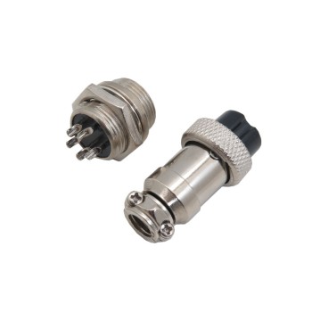 کانکتور نظامی فلزی 5 پین مدل GX-16 با روکش نیکل 5 آمپر 125 ولت