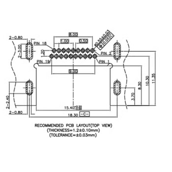 سوکت HDMI مادگی نوزده پین DIP بسته 2 عددی