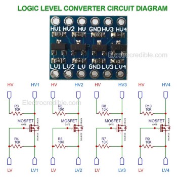 ماژول مبدل سطح ولتاژ منطقی دو طرفه 4 کانال با پشتیبانی I2C