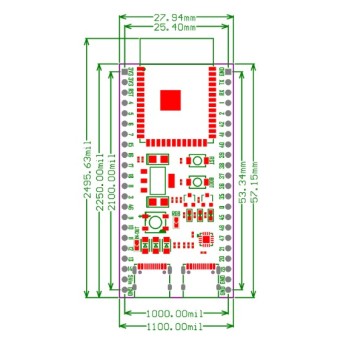 برد توسعه ESP32-S3 N16R8 دارای بلوتوث وایفای داخلی