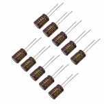 بسته 10 تایی خازن الکترولیتی 220 میکرو فاراد 35 ولت 220µF 35V Capacitor