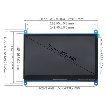 نمایشگر LCD فول کالر لمسی 7 اینچ HDMI