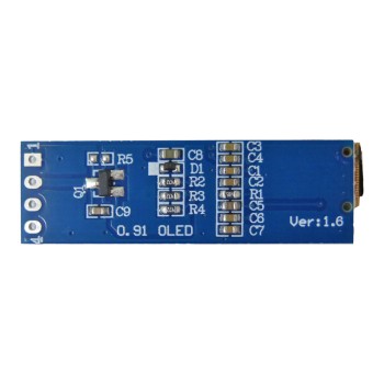ماژول نمایشگر OLED تک رنگ 0.91 اینچ دارای ارتباط I2C و چیپ درایور SSD1306