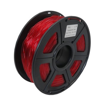 فیلامنت TPU انعطاف پذیر قرمز شفاف قطر 1.75mm و 1کیلوگرمی فیلامنت TPU انعطاف پذیر قرمز شفاف قطر 1.75mm و 1کیلوگرمی
