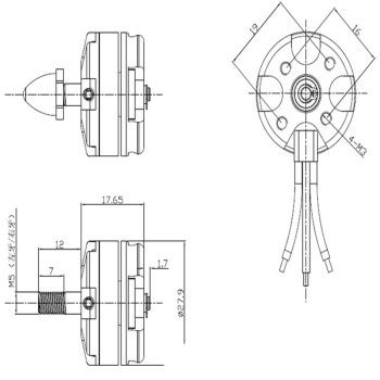 موتور براشلس MT2204 KV2300  چپ گرد