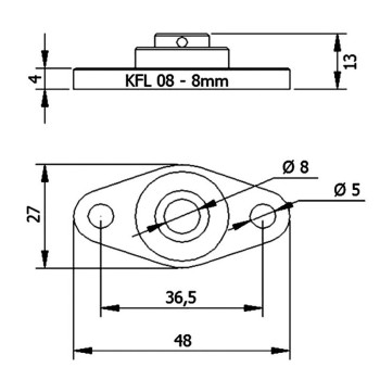 یاتاقان بلبرینگ خوابیده فلنج دار KFL08 شفت 8 میلی متر - بسته 2 عددی