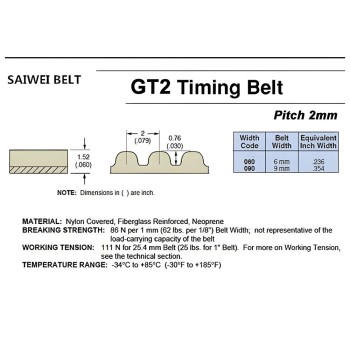 تسمه تایمینگ GT2-6mm با طول 300 میلی متر