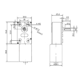 موتور DC گیربکس دار 12 ولتی 90rpm