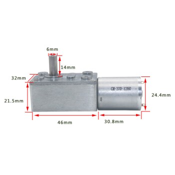 موتور DC گیربکس دار 12 ولتی 90rpm