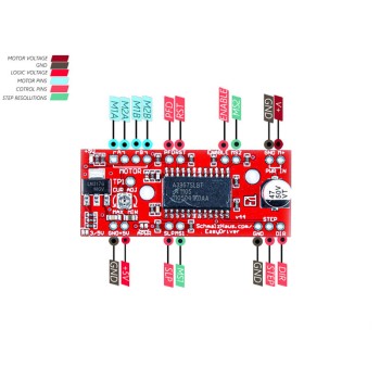ماژول درایور استپر موتور EasyDriver A3967 V4.4 با میکرو استپ