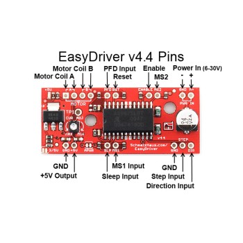 ماژول درایور استپر موتور EasyDriver A3967 V4.4 با میکرو استپ
