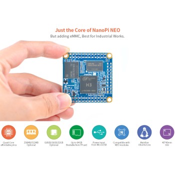 برد چهار هسته ای NanoPi NEO Core با پردازنده آلوینر H3 و رم 512MB