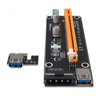 رایزر کارت گرافیک  PCI-E 1X به 16X دارای کابل رابط USB3.0 و سوکت پاور