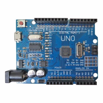 برد آردوینو Uno دارای پردازنده مرکزی ATmega328 و چیپ مبدل CH340G