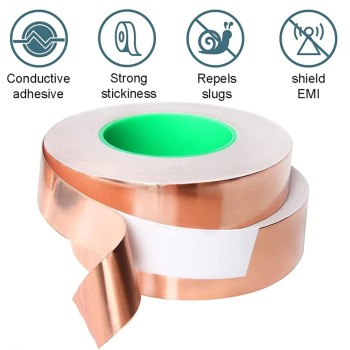 نوار چسب رسانا عرض 5mm ساخته شده از مس - مقاوم در برابر حرارت