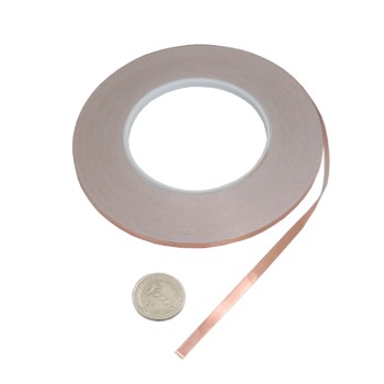 نوار چسب رسانا عرض 5mm ساخته شده از مس - مقاوم در برابر حرارت نوار چسب رسانا عرض 5mm ساخته شده از مس - مقاوم در برابر حرارت