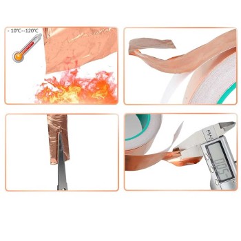نوار چسب رسانا عرض 5mm ساخته شده از مس - مقاوم در برابر حرارت نوار چسب رسانا عرض 5mm ساخته شده از مس - مقاوم در برابر حرارت