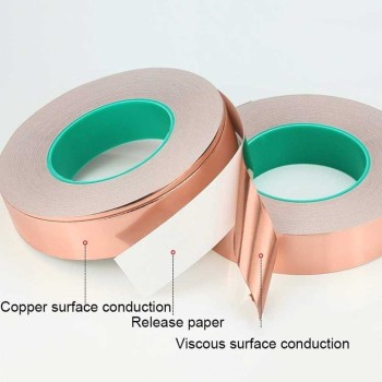نوار چسب رسانا عرض 5mm ساخته شده از مس - مقاوم در برابر حرارت نوار چسب رسانا عرض 5mm ساخته شده از مس - مقاوم در برابر حرارت