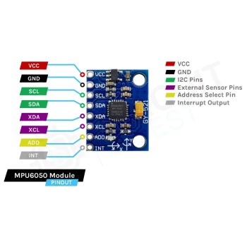 ماژول ژیروسکوپ و شتاب سنج شش محوره MPU6050 محصول GY