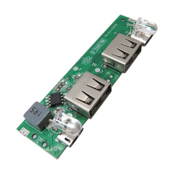 ماژول شارژر / دشارژر باتری لیتیومی دارای نمایشگر و دو ورودی / خروجی USB مناسب برای ساخت پاور بانک